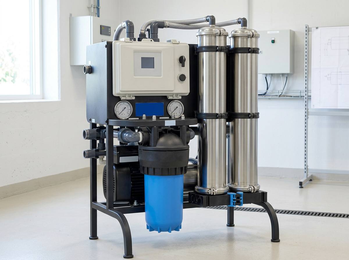 PFAS-filter med omvänd osmos och membranhus i rostfritt stål
